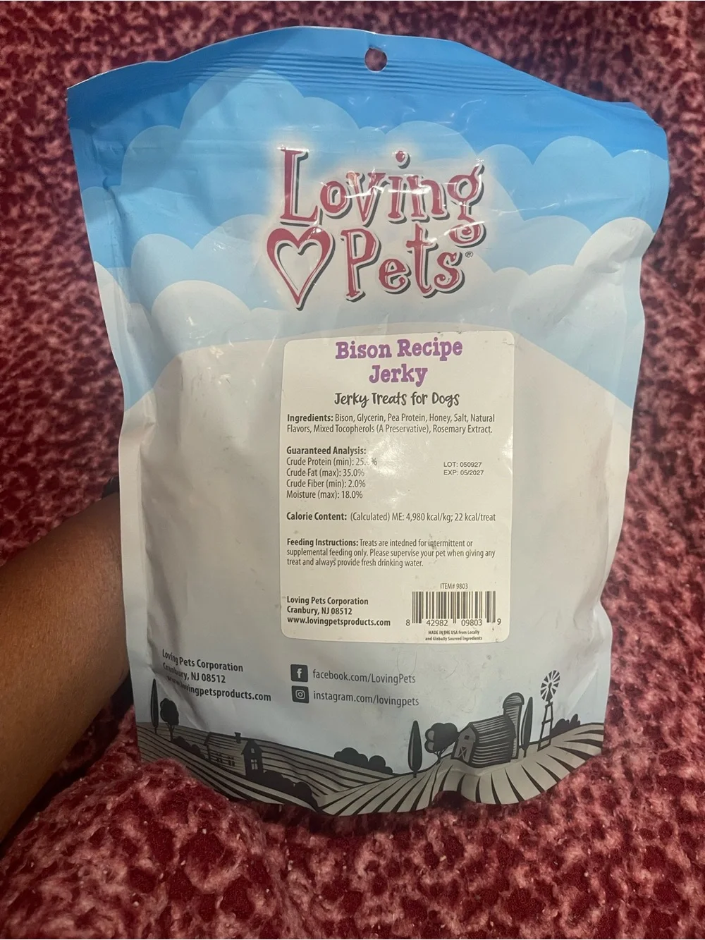 Loving Pets Bison Recipe Jerky Dog Treats - Blue & White Bag
